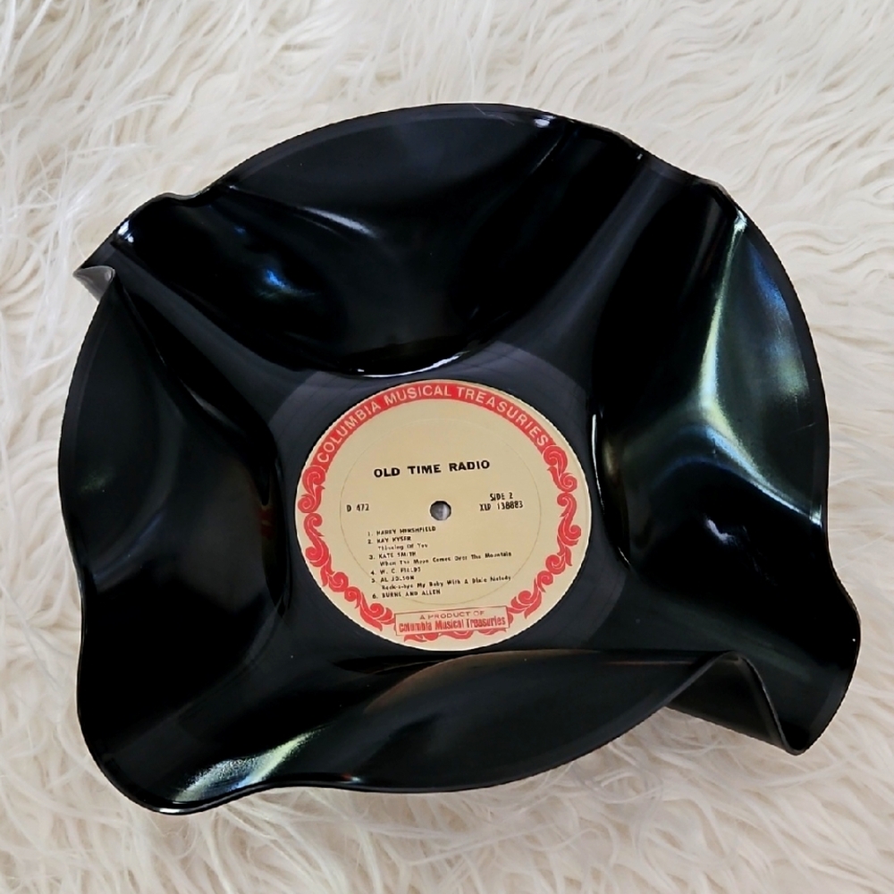 Black Vinyl Record Bowl